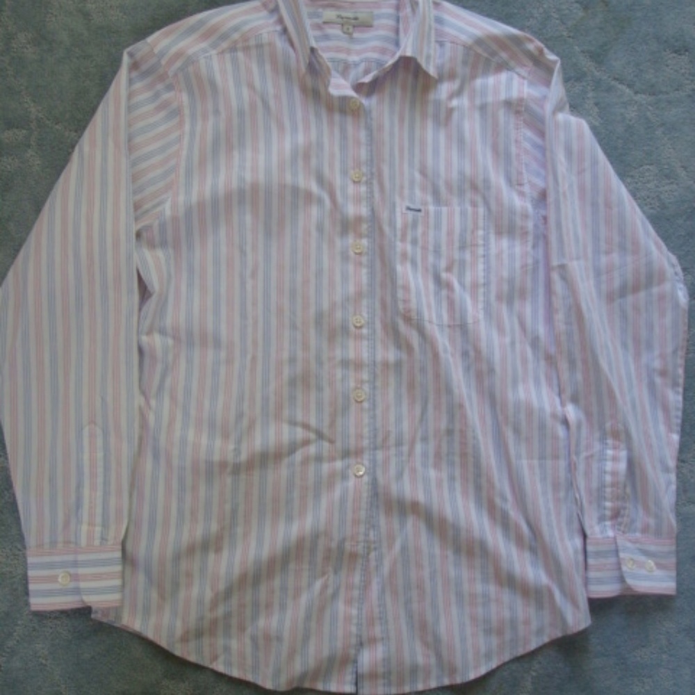 Faconnable Button Down Striped Button Down Shirt … - image 1